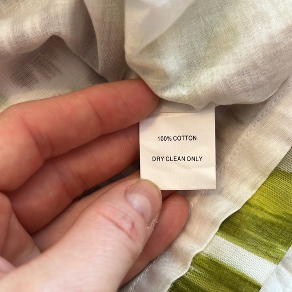 Trina Turk Beaded Ikat Print Tank Top Cotton Resort Luxury Boho Glam Green Small - Picture 8 of 9